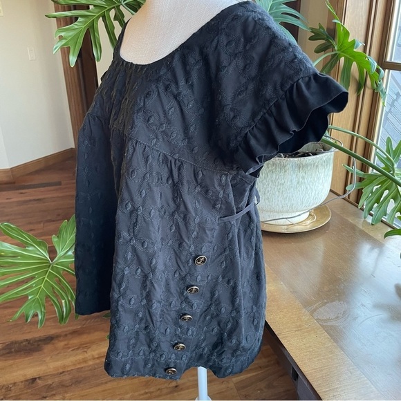 Juicy Couture Vintage Baby Doll Top Anchor Buttons Fisherman Maritime Coastal - Picture 2 of 10